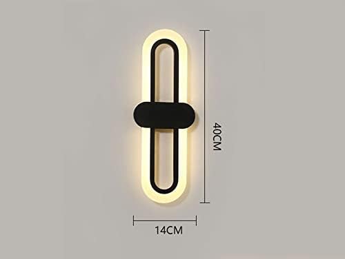 Bedroom Bedside Modern Minimalist Living Room Background Wall Led Three-Color Light-Changing Wall Lamp Simple Aisle Balcony Lamp(Black,Cool(5500-7000K))