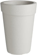 Cole Round Gray Polyethylene Planter, 21.625 x 27.5 Inch, 18 Gallon, UV-Resistant, Stackable, Indoor Outdoor Use