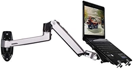 NBGYS XSJ8012WT Aluminum Alloy Mechanical Spring Arm Wall Mount Laptop Holder Full Motion Laptop Mount Arm Monitor Stand (Black)