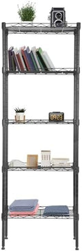PayLessHere 5-Tier Adjustable Wire Shelf 12" W x 17" D x 48" H Max Load 750 lbs, Easy Assembly, Versatile Storage Solution, Durable and Stable for Home and Office,Black