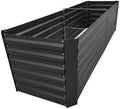 6x2x2FT Black Metal Raised Garden Bed Kit, Galvanized Outdoor Planter Box for Vegetables, Flowers, Herbs, Succulents and More