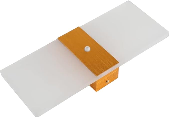 LED Motion Sensor Wall Lamp Security Light 12W SMD 2835 Acrylic Up/Down Wall Sconce Light Motion Activated Porch Lamp Fixture Modern Lighting for Stairway Patio Aisle Brushed Golden 6000K