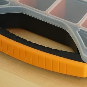 Massca Hardware Organizer box with dividers - 18 Compartments Small Parts Organizer with Accessible Hinged Lid - Durable Plastic Screw Organizer Store Nuts, Bolts, Screws, Nails, & Small Hardware