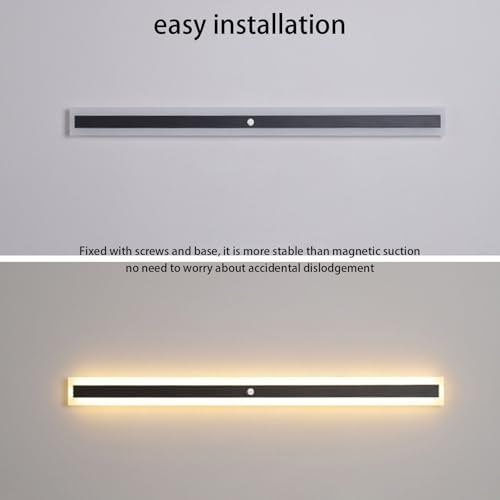 Modern LED Indoor Wall Light with Motion Sensor, Adjustable 3000K/4500K/6000K, Rectangular Aluminum Sconces for Cabinet, Wardrobe, Office, Bedroom, Corridor Lighting