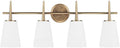 Generation Lighting 4440404-848 Driscoll Four Light Bathroom Light or Wall Light With Cased Opal Etched Glass, Satin Bronze Finish, 4-Light, cETL Listed, Safety Rated for Wet Locations