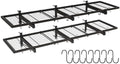 2 Pack Garage Wall Shelves, 46"X 12.5" Garage Shelving Wall Mounted, Heavy Duty Shelf Organizer with 8 Hooks, Black Floating Storage Metal Rack 320 LBS Capacity for Laundry Room, Office, Basement