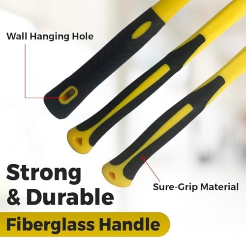Benchmark - 3 Piece Hammer Set; 16 OZ. Claw Hammer, Tack Hammer; Rubber Mallet (Double SIded); Shock Absorbing Rubber Grips, Durable Fiberglass Handles And Polished Steel Heads