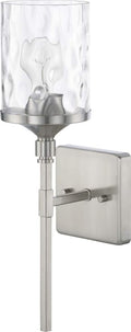 HomePlace Lighting 628811BN-451 Colton Urban/Industrial Clear Water Glass Torchiere Wall Sconce, 1-Light 100 Watt, 17" H x 5" W, Brushed Nickel