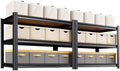 2-Pack 3 Tier Storage Shelves,Garage Shelving,Adjustable Heavy Duty Metal Shelving Units and Storage Large Rack,Utility Shelf For Shop Warehouse Industrial Pantry Basement Organizers 33"x35"x16"