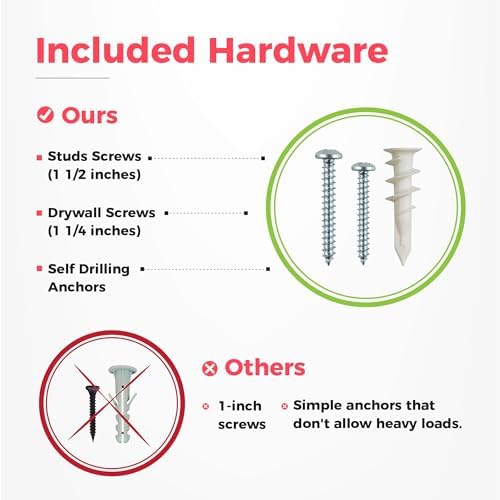 TIDYME Garage Tool Organizer Wall Mount, 48", 3 Racks 6 Hooks, 300 lbs