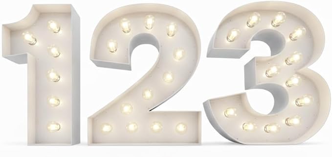 NEONSIGN Premium White Metal Marquee Letters for Wall Decor - 1.5ft to 4ft Large Light Up Alphabet & Numbers - Vintage Industrial LED Sign for Wedding, Party, Business Logo & Home Bar (48 INCHES)