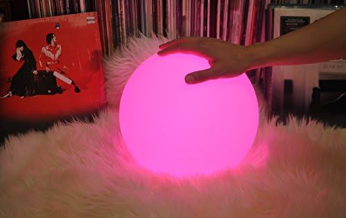 Mr.Go 8-inch Ultra-Fun LED Glowing Ball Light w/Remote, RGB Color Changing Globe Mood Lamp, 16 Colors 8 Brightness 4 Lighting Modes, Waterproof, Rechargeable & AC Adapter Power, Stunning Light Orb