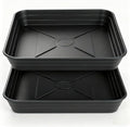 2 Pack Square Plant Saucer Tray 16 inch, Heavy Duty Plastic Plant Saucers for Indoors Outdoor, Flower Plant Drip Trays for Pots, Square Seed Starting Tray, Seedling Growing Trays