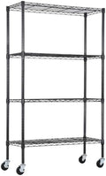 PayLessHere | 4-Tier Wire Shelf | 36"x14"x62" | Black | Adjustable Racks | Heavy-Duty Storage Shelves, Holds Upto 1400 lbs | Rust-Resistant, No-Tool Assembly | for Home, Garage Shelving