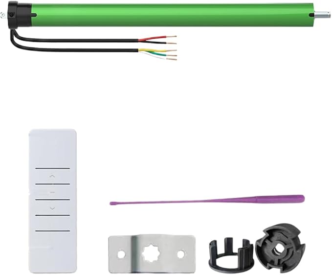DC24V Tubular Motor for Motorized Roller Shades, Heavy Duty Dry Contact Blind Motor with Remote Control, 35mm Electric Shutter Motor, Ultra-Quiet Copper (6.0 N.m for Φ50mm (2") Groove Tube)