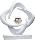 Abstract Art Sculpture, Resin Gold Decorative Statue, Modern White Ornaments for Living Room, Decorativas Modernas for Coffee Table/Entryway/Office Collectibles (Sandstone)