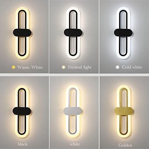 Bedroom Bedside Modern Minimalist Living Room Background Wall Led Three-Color Light-Changing Wall Lamp Simple Aisle Balcony Lamp(White,Cool(5500-7000K))