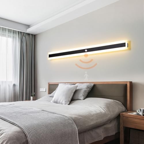 Modern Indoor Wall Light with Motion Sensor - LED Rectangle Aluminum Sconce Fixture, 3000K/4500K/6000K, Perfect for Cabinets, Wardrobes, Offices, Bedrooms, and Corridors.