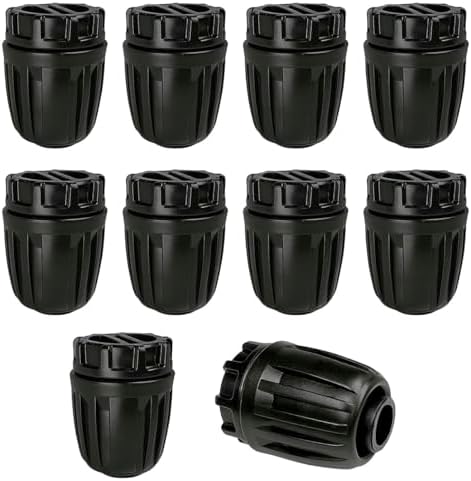 1/2 Inch Drip Irrigation Fittings End Caps, 10 Pack End Plugs for (1/2" ID x 0.6-0.63" OD)16mm DripTubing Connectors, Barbed Locked End Cap Connectors for Garden Watering System Drip Line