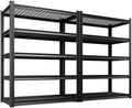 Set of 2 Garage Shelving Heavy Duty Storage Shelves, Metal Adjustable Shelving Unit, Utility Garage Organizer Shelf for Basement, Pantry, Kitchen, Warehouse, 15.7" Dx35.4 Wx71.2 H, Black