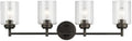 Kichler Winslow 30" Vanity Light in Olde Bronze®, 4-Light Transitional Bathroom Light with Clear Seeded Glass. (30" W x 9.25" H), 45887OZ