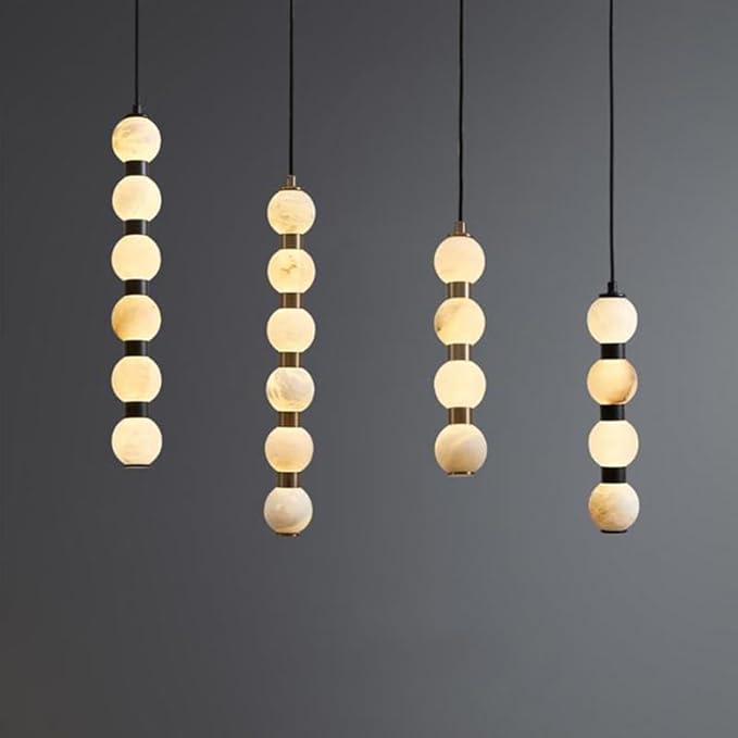 Pendant Lights, Modern Home Decor led Lights Pendant Light Lamps forstaircase Chandeliers for Living Room Hanging Indoor Lighting(Black 6 Head,APP with RC Dimmable)