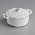 Commercial Grade, Cast Iron Enameled Cookware Duch Oven 7qt, White