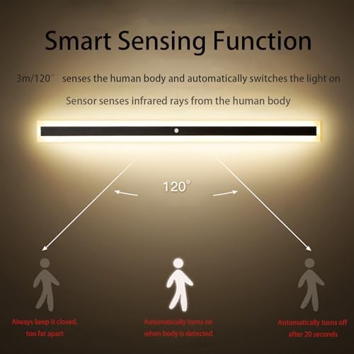Modern Motion Sensor Indoor Wall Light - LED Aluminum Rectangle Sconces, 3000K/4500K/6000K Adjustable, Perfect for Cabinet, Wardrobe, Office, Bedroom, Corridor Lighting