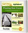Agfabric Plant Covers Freeze Protection Frost Blankets for Plants 5'x25' 1.2oz Row Covers Outdoor Plant Covers for Winter Freeze Cloths for Plants Winter Frost Pests Protection,White
