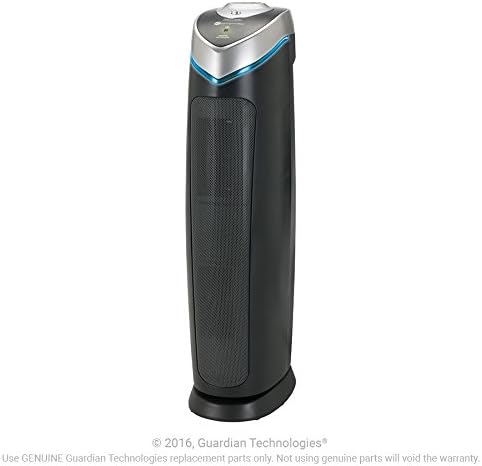 GermGuardian 3-In-1 HEPA Air Purifier for Home, Large Rooms Up To 915 Sq. Ft. with HEPA Air Filter, UV-C Light & Odor Reduction, AC5000E, 28" Tower, Gray