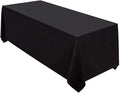 Surmente Black Tablecloth 90 x 156-inch Rectangular Polyester Table Cloth for Weddings, Banquets, or Restaurants