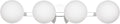 Chrome Globe Bathroom Vanity Light Fixtures, Modern 4 Lights Wall Lighting, Porch Wall Mount Light Fixture for Bathroom, Over Mirror Cabinets Hallway Stairs