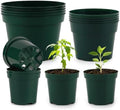 RooTrimmer 15 Pack 4/6/8 Inch Plant Nursery Pots, Sturdy Plant Pots with Drainage Holes, Ideal for Seedlings, Indoor/Outdoor Use, Green