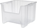 Akro-Mils 13018 Stak-N-Store Heavy Duty Stackable Open Front Plastic Storage Container Bin, (17-1/2-Inch x 16-1/2-Inch x 12-1/2-Inch), Clear, (2-Pack)