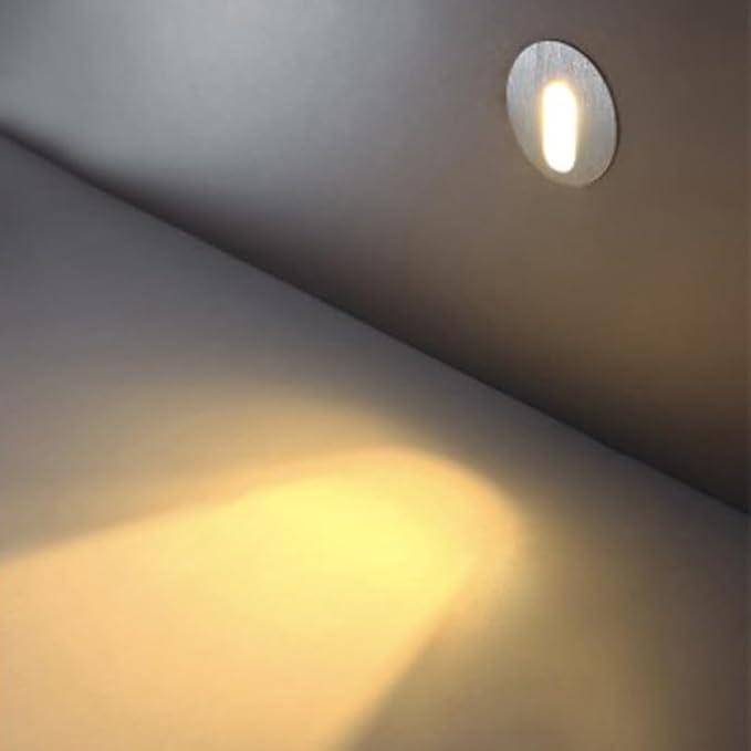 Dimmable 3W LED Steps Wall Light Aisle Wall Corner Lamp Fixture,Recessed Lighting Wall Lamps,Flush Mount Indoor Stairs Lights,Warm White 3000K