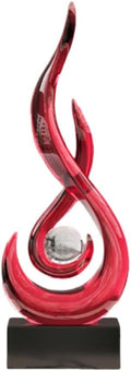 AWNR Abstract Art Deco Decor Statues for Home,Shelves,Table,Living Room, Dining Room,Modern Sculpture Decoraciones of Homes for Sale (Transparent red)