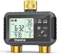 Insoma Water Timer with Brass Inlet & Outlet, 2 Independent Zones Outdoor Hose Timer for Garden Faucet with Auto/Manual/Rain Delay Mode, Sprinkler Irrigation Controller for Yard Lawn