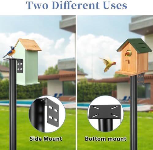 Bird Feeder Pole Heavy Duty 78" Tall, Rustproof Metal Birdhouse Pole with Concrete Flange Base, Tool-Free Threaded Assembly & Adjustable Height 32"-78" for Outdoor Birdhouse or Feeder