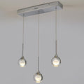Sedelan 3 Lights Crystal Pendant Lights, LED Modern Moon Pendant Light Fixtures, Dimmable Chrome Pendant Lighting for Kitchen Island Bar Dining Room Living Room