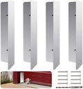 4 Pcs Heavy Duty Stainless Steel Garage Door Rodent and Snake Guard, Permanent Seal Protection Kit, Fits Most Standard Garage Doors