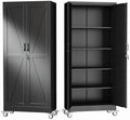 GAIOUS 71" Tall Metal Storage Cabinet with Lock and Wheels, Office Cabinet