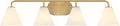 Savoy House 8-2988-4-322 Blair White Strie Glass Bathroom Conical Bathroom Vanity Light, 4-Light 240 Total Watts, 8'' H x 35'' W, Warm Brass