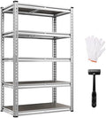 REIBII Galvanized Garage Shelving with PP Boards for Pantry Office Garage