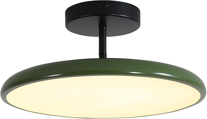 KCO Lighting Vintage Green Flush Mount Ceiling Light Black Semi Flush Mount Ceiling Light Mid Century Modern Entryway Ceiling Lamp LED Hallway Ceiling Lights Fixtures