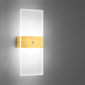 LED Motion Sensor Wall Lamp Security Light 12W SMD 2835 Acrylic Up/Down Wall Sconce Light Motion Activated Porch Lamp Fixture Modern Lighting for Stairway Patio Aisle Brushed Golden 6000K