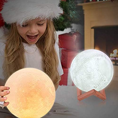 LOGROTATE Moon Lamp, 3D Printing LED 16 Colors Moon Light, Decorative Lights Night Light with Remote&Touch Control and Adjustable Brightness&USB Recharge for Kids Lovers Birthday Gift (6.0 inch)