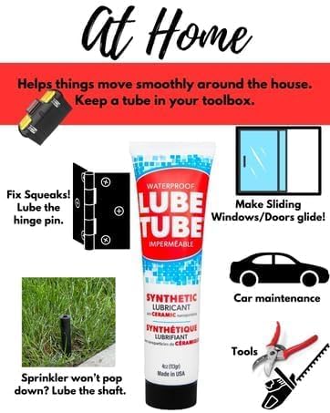 LubeTube 4oz (6 Pack) Multipurpose Synthetic Grease for Pool Equipment, Plumbing Fixtures, RV Toilets, Marine Systems, Machinery & Household Use – PFAS-Free, Food-Grade, Ceramic-Enhanced – Made in USA