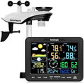 Sainlogic 12-in-1 Home Weather Station Wireless Indoor Outdoor and Rain Gauge Outdoor for Temperature, Humidity, Forecast, Pressure, Moon Phase, Alarm for Bedroom, Black (No WiFi)