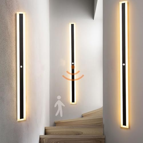 Modern Indoor Wall Light with Motion Sensor - LED Rectangle Aluminum Sconce Fixture, 3000K/4500K/6000K, Perfect for Cabinets, Wardrobes, Offices, Bedrooms, and Corridors.