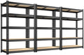 REIBII 3 Pack Garage Shelving for Warehouse, Heavy Duty Metal Shelving
